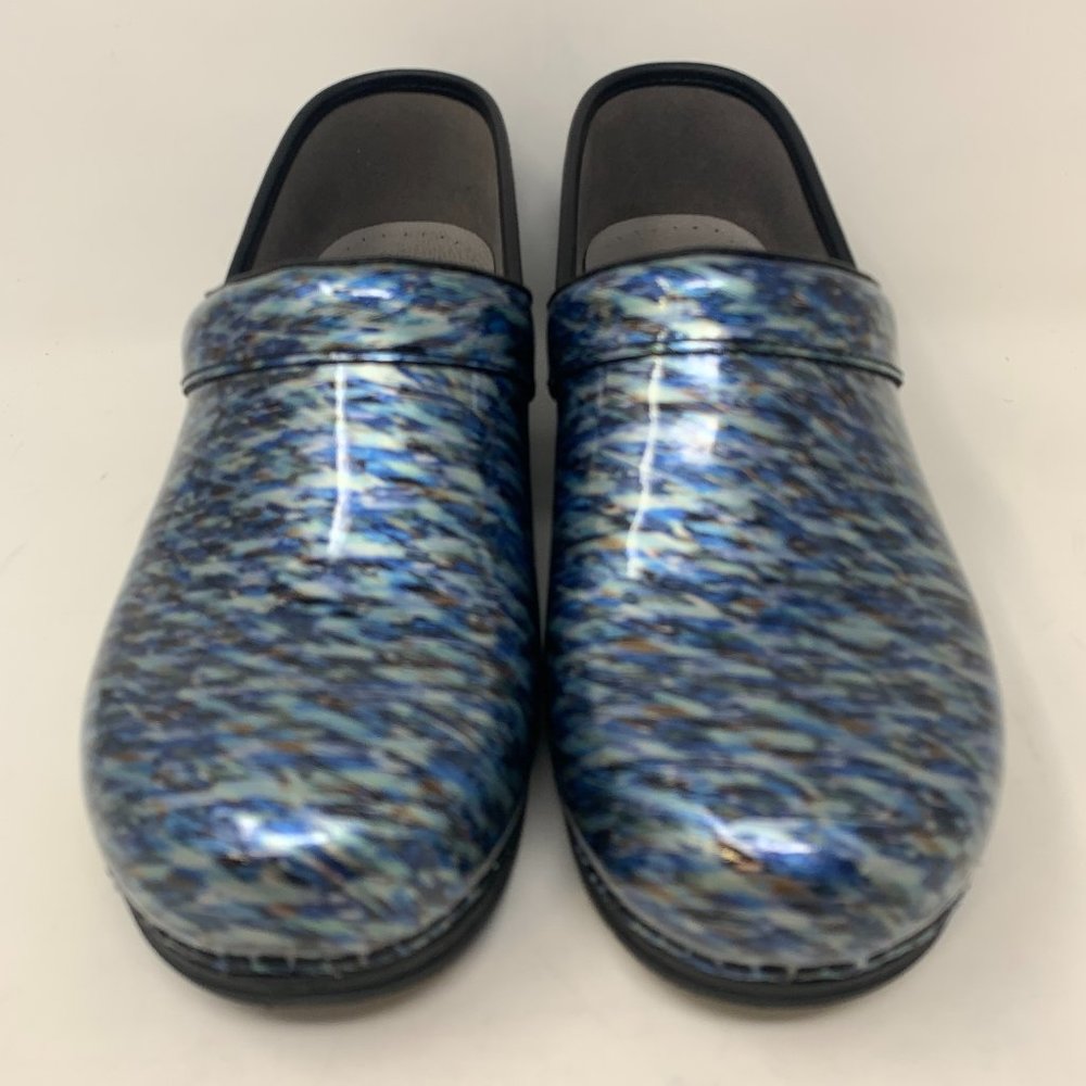 Dansko Women's Clog Professional Blue Waves Patent Leather Size 41 EU, US 11